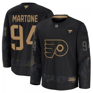 Fanatics Philadelphia Flyers Porter Martone 2024 Military Appreciation Practice Jersey - Black Premium