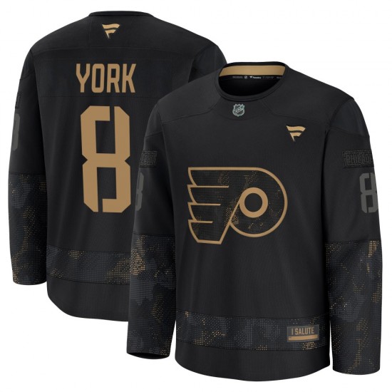 Fanatics Philadelphia Flyers Cam York 2024 Military Appreciation Practice Jersey - Black Premium