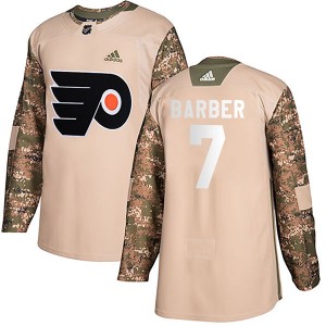 Youth Adidas Philadelphia Flyers Bill Barber Veterans Day Practice Jersey - Camo Authentic