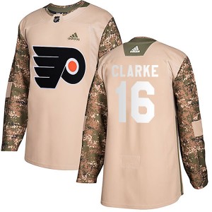 Youth Adidas Philadelphia Flyers Bobby Clarke Veterans Day Practice Jersey - Camo Authentic