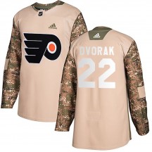 Youth Adidas Philadelphia Flyers Christian Dvorak Veterans Day Practice Jersey - Camo Authentic