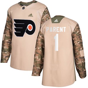 Youth Adidas Philadelphia Flyers Bernie Parent Veterans Day Practice Jersey - Camo Authentic