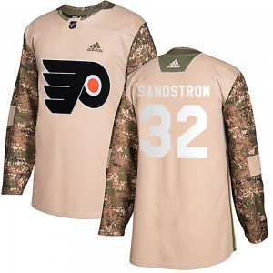 Youth Adidas Philadelphia Flyers Felix Sandstrom Veterans Day Practice Jersey - Camo Authentic