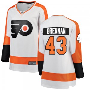 Women's Fanatics Branded Philadelphia Flyers T.J. Brennan Away Jersey - White Breakaway