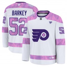Youth Fanatics Philadelphia Flyers Denver Barkey 2024 Hockey Fights Cancer Practice Jersey - White Premium