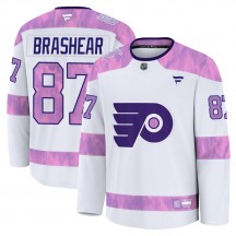 Youth Fanatics Philadelphia Flyers Donald Brashear 2024 Hockey Fights Cancer Practice Jersey - White Premium