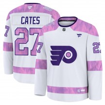 Youth Fanatics Philadelphia Flyers Noah Cates 2024 Hockey Fights Cancer Practice Jersey - White Premium
