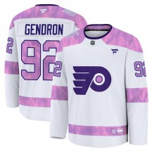 Youth Fanatics Philadelphia Flyers Alexis Gendron 2024 Hockey Fights Cancer Practice Jersey - White Premium