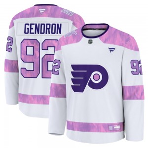 Youth Fanatics Philadelphia Flyers Alexis Gendron 2024 Hockey Fights Cancer Practice Jersey - White Premium