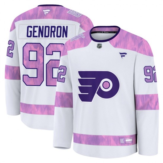 Youth Fanatics Philadelphia Flyers Alexis Gendron 2024 Hockey Fights Cancer Practice Jersey - White Premium