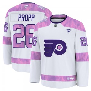 Youth Fanatics Philadelphia Flyers Brian Propp 2024 Hockey Fights Cancer Practice Jersey - White Premium