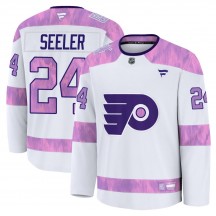 Youth Fanatics Philadelphia Flyers Nick Seeler 2024 Hockey Fights Cancer Practice Jersey - White Premium