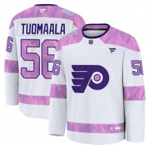 Youth Fanatics Philadelphia Flyers Samu Tuomaala 2024 Hockey Fights Cancer Practice Jersey - White Premium