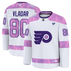 Youth Fanatics Philadelphia Flyers Dan Vladar 2024 Hockey Fights Cancer Practice Jersey - White Premium