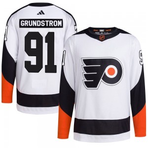 Youth Adidas Philadelphia Flyers Carl Grundstrom Reverse Retro 2.0 Jersey - White Authentic