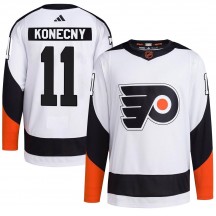 Youth Adidas Philadelphia Flyers Travis Konecny Reverse Retro 2.0 Jersey - White Authentic