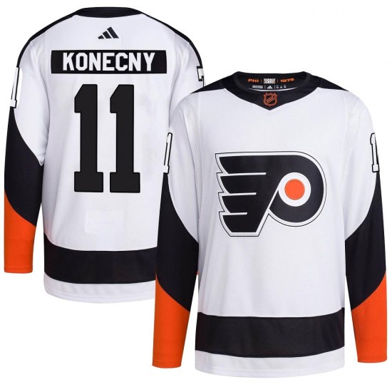 Youth Adidas Philadelphia Flyers Travis Konecny Reverse Retro 2.0 Jersey - White Authentic
