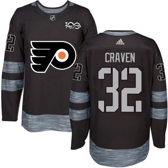 Philadelphia Flyers Murray Craven 1917-2017 100th Anniversary Jersey - Black Authentic