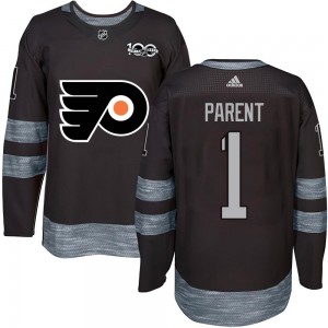 Philadelphia Flyers Bernie Parent 1917-2017 100th Anniversary Jersey - Black Authentic
