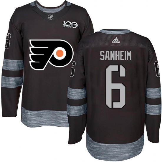 Philadelphia Flyers Travis Sanheim 1917-2017 100th Anniversary Jersey - Black Authentic