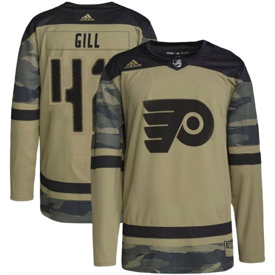 Adidas Philadelphia Flyers Spencer Gill Military Appreciation Practice Jersey - Camo Authentic