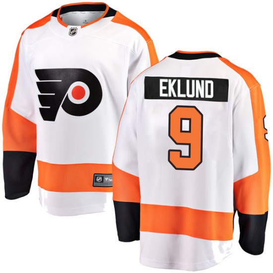 Youth Fanatics Branded Philadelphia Flyers Pelle Eklund Away Jersey - White Breakaway