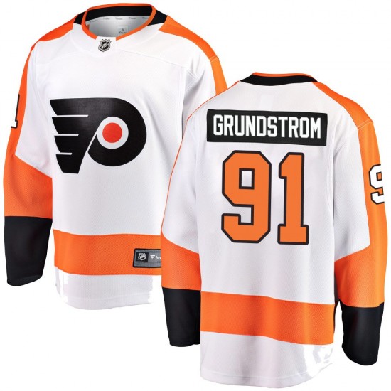 Youth Fanatics Branded Philadelphia Flyers Carl Grundstrom Away Jersey - White Breakaway