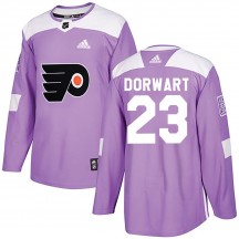 Youth Adidas Philadelphia Flyers Karsen Dorwart Fights Cancer Practice Jersey - Purple Authentic