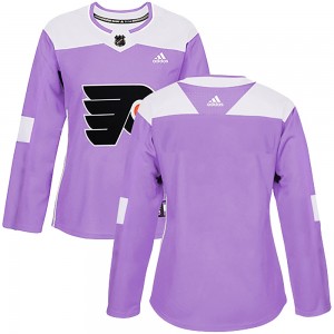 Women's Adidas Philadelphia Flyers Blank ＃ Fights Cancer Practice Jersey - Purple Authentic