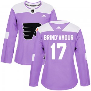 Women's Adidas Philadelphia Flyers Rod Brind'Amour Fights Cancer Practice Jersey - Purple Authentic